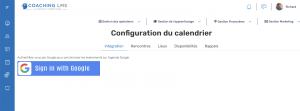 Intégration avec Google Calendar