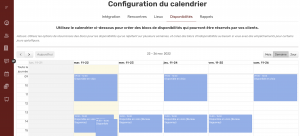 Configuration facile et rapide du calendrier en ligne